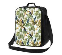 Loncheras aisladas para mujeres y hombres, para el trabajo, tropical, lindo, loro, tucán, para adultos, para mujeres y hombres, bolsa térmica suave aislada, pequeña bolsa de almuerzo con correa