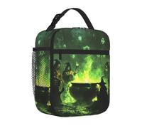 Loncheras aisladas para mujeres y hombres, trabajo, Halloween, bruja del bosque verde, reutilizable, bolsa de almuerzo para adultos, bolsa de almuerzo para oficina y picnic