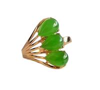 LONDAEE Anillo de plata S925 con incrustaciones de jaspe hetiano natural de cola de fénix (apertura ajustable) anillo de jade para mujer, Jade, Sin piedras preciosas