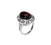 LONDAEE Anillo de plata S925 con nudo de bambú Ruyi de ámbar rojo natural (apertura ajustable) anillo de jade para mujer, Ámbar rojo, Sin piedras preciosas