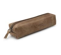Londo Cuero de la Genuino Estuche con cierre de cremallera, Bolsa de la Bolígrafos (Mink)