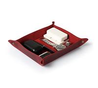 Londo Bandeja de Cuero Real Organizador Práctica Caja de Almacenamiento para Carteras, Relojes, Llaves, Monedas, Teléfonos Celulares y Equipos de Oficina, Unisex