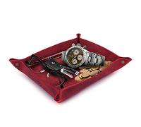 Londo Bandeja de Cuero Real Organizador Práctica Caja de Almacenamiento para Carteras, Relojes, llaves, Monedas, Teléfonos Celulares y Equipos de Oficina, Unisex