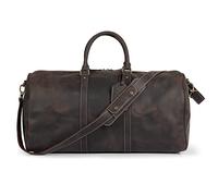 Londo Bandolera de Cuero Auténtico 60 cm para Hombre y Mujer, Bolsa de Viaje Fin de Semana Vintage Retro, Unisex, con Correa Ajustable, Bolsillo Interior y Estilo Deportivo