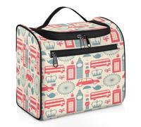 Londo - Bolsa de maquillaje de viaje para mujeres, hombres, niñas, niños, Reino Unido, Londo, 11,2 L, bolsa de aseo colgante, artículos de tocador, organizador de cosméticos, bolsa de ducha, color,