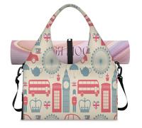 Londo - Bolsa deportiva de lona para mujeres y hombres, bolsa de viaje de fin de semana con compartimento para zapatos, bolsa de hombro para yoga, gimnasio, viajes, color, L, Organizador de bolsas