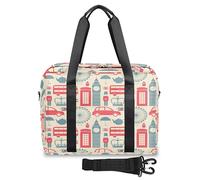 Londo - Bolsas de viaje con patrón para mujeres y hombres, bolsa de fin de semana de Reino Unido, bolsa de noche de 32 L, bolsa de mano grande para viajes, deportes, gimnasio, color, (32 L) UK,