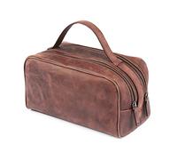 Londo Bolso de Viaje Cuero Genuino Dos Compartimentos Unisex - Neceser Elegante, 29x16x13cm