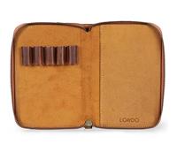 Londo Cartera de Cuero Genuino - Carpeta con Sujetapapeles, Bloc de Notas y Cierre con Cremallera para Negocios, Oficina y Viajes