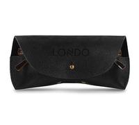 Londo Estuche de cuero genuino para anteojos y gafas de sol con cierre de botón, unisex