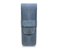 Londo Estuche de Piel Genuina para Lápices y Bolígrafos con Cierre de Solapa, Dos Compartimentos, Unisex