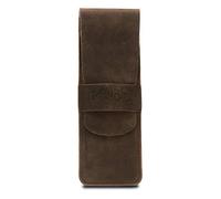 Londo Estuche de Piel Genuina para Lápices y Bolígrafos con Cierre de Solapa, Unisex