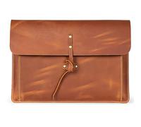 Londo Funda de Cuero Genuino para MacBook Pro y MacBook Air, con Bolsillo Frontal y Cierre Flap - 14" - 13" (M4, M3, M2, M1, Pro, MAX) 13,3", iPad Pro 12,9" - Modelos 2020-2024