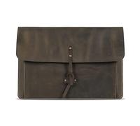 Londo Funda de Cuero Genuino para MacBook Pro y MacBook Air, con Bolsillo Frontal y Cierre Flap - 16" - 15" - 15,5" (M4, M3, M2, M1, Pro & MAX) Modelos 2020-2024
