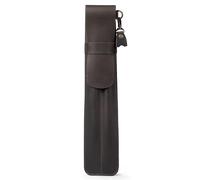 Londo Funda de Piel auténtica para Baquetas con Cierre de Solapa y Soporte Desmontable para Llaves de Tambor, se Adapta a 1 par de Baquetas (castaño)