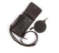 Londo Funda de piel auténtica para teléfono, cartera cruzada versátil con tarjetero de crédito, monedero y organizador protector para smartphone, Castaño