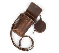 Londo Funda de piel auténtica para teléfono, cartera cruzada versátil con tarjetero de crédito, monedero y organizador protector para smartphone, Marrón