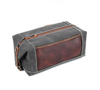 Londo Neceser en Cuero y Lona - Dopp Kit de Viaje Unisex para Artículos de Tocador