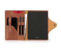 Londo Portafolios de Cuero Genuino con Cuaderno y Cierre a Presión