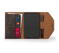 Londo Portafolios de Cuero Genuino con Cuaderno y Cierre a Presión