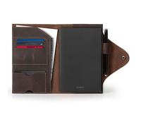 Londo Portafolios de Cuero Genuino con Cuaderno y Cierre a Presión