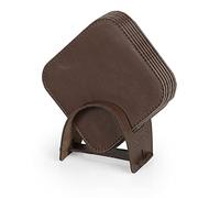 Londo Posavasos de Cuero (Set de 6) - Elegantes y Resistentes Posavasos con Superficie Lisa para Casa y Oficina