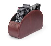 Londo Soporte de Control Remoto con 5 Bolsillos-Almacene Mandos de DVD,Blu-Ray,TV,Roku o Apple TV - Cuero Italiano con Forro de Ante-Almacenamiento Compacto y Delgado para Sala de Estar o Dormitorio