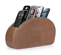 Londo Soporte de Control Remoto con 5 Bolsillos-Almacene Mandos de DVD,BLU-Ray,TV,Roku o Apple TV - Cuero Italiano con Forro de Ante-Almacenamiento Compacto y Delgado para Sala de Estar o Dormitorio