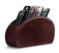 Londo Soporte de Control Remoto con 5 Bolsillos-Almacene Mandos de DVD,Blu-Ray,TV,Roku o Apple TV - Cuero Italiano con Forro de Ante-Almacenamiento Compacto y Delgado para Sala de Estar o Dormitorio