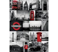 London 2012 WDC90061 - Panel de Lienzo, 60 x 80 cm, 'Red Collage ', Color Rojo