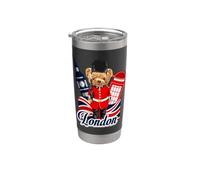 London Bear Guard Big Ben Red Phone Booth Union Jack UK Vaso térmico de acero inoxidable de doble pared