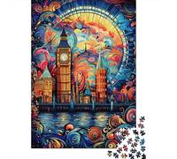 London Big Ben Arte Colorido Puzzle de 1000 Piezas Papel para Adultos Vista Nocturna Set de Puzzle 1000 Piezas 38x26cm/1000pcs