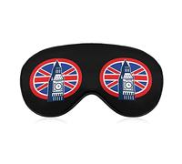 London Big Ben British Union Jack Flag Antifaz para dormir Blackout Night Blindfold con correa ajustable para hombres, mujeres, viajes, yoga, siesta