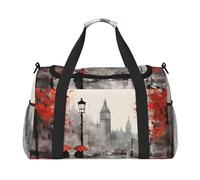 London - Bolsa de viaje vintage romántica para gimnasio, fin de semana, para hombres y mujeres, equipaje de mano ligero para entrenamiento y vacaciones