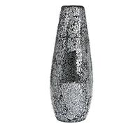 London Boutique Jarrón de 40 cm para Flores Hecho a Mano, diseño de Mosaico con Purpurina, Cristal Brillante, Regalo de Regalo (Forma de Bala, Color Negro)