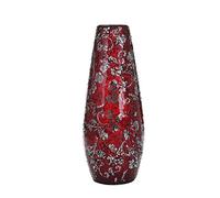 London Boutique Jarrón de 40 cm para Flores Hecho a Mano, diseño de Mosaico con Purpurina, de Cristal Brillante, Regalo (Forma de Bala roja)