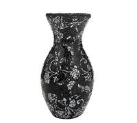 London Boutique Jarrón Decorativo de Mosaico con Purpurina y Purpurina, Regalo H28 (pequeño, Negro y Plateado Rosa)