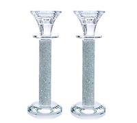 London Boutique Juego de 2 portavelas de Cristal para Velas de té, decoración de Regalo en Caja de Regalo