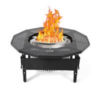 London Boutique Mesa Envolvente para Brasero Solo Stove Bonfire | Barrera de seguridad 360° para niños y mascotas - Acero Q235 resistente - Portátil, antióxido y resistente a UV para patio