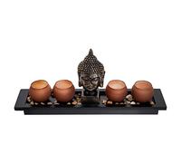 London Boutique Set de Regalo con Estatua de Buda tailandesa para jardín Zen