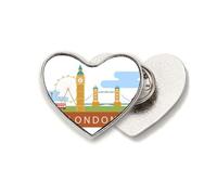 London Bridge UK Big Ben The London Eye Heart - Broche de metal con diseño de corazón