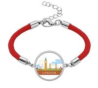 London Bridge UK Big Ben The London Eye - Pulsera de cuerda roja hecha a mano