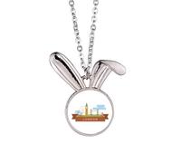 London Bridge UK Big Ben The London Eye Rabbit - Collar con colgante de conejo, joyería de regalo