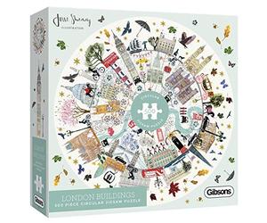 London Buildings Circular | Rompecabezas circular de 500 piezas | Rompecabezas del horizonte de Londres | Rompecabezas sostenible para adultos | Tablero 100% reciclado de primera calidad | Gran regalo