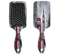 London Bus - Cepillo de pelo británico Big Ben húmedo y seco con cojín de aire, cepillo de pelo desenredante de plástico para niños y adultos, regalo de vuelta a la escuela, mujeres y hombres