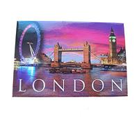 London by Night - Imán para nevera - Big Ben/Tower Bridge/Thames/Eye/recuerdo británico de Inglaterra, Reino Unido