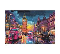 London Cityscape - Rompecabezas de madera de 1000 piezas, para adultos y jóvenes, desafío, rompecabezas 3D imposibles, impresión de alta calidad regalo (75 x 50 cm)