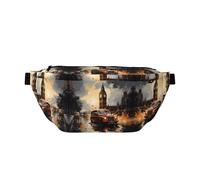 London Color Taxi - Riñonera cruzada grande, regalos para disfrutar de deportes, festivales, entrenamiento, viajes, correr, casual, color negro, talla única, Black, Talla única