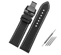London Craftwork Correa de lona para reloj Tag Heuer Mónaco Carrera Formula 1 de 22 mm, cierre de mariposa negro y rojo, talla única, Nailon, No es una piedra preciosa