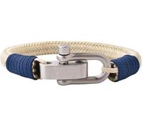 London Craftwork Elegante pulsera ajustable de cuerda de paracaídas, para hombre y mujer, 19-21 cm, color beige y azul, 19cm, Nailon, No es una piedra preciosa